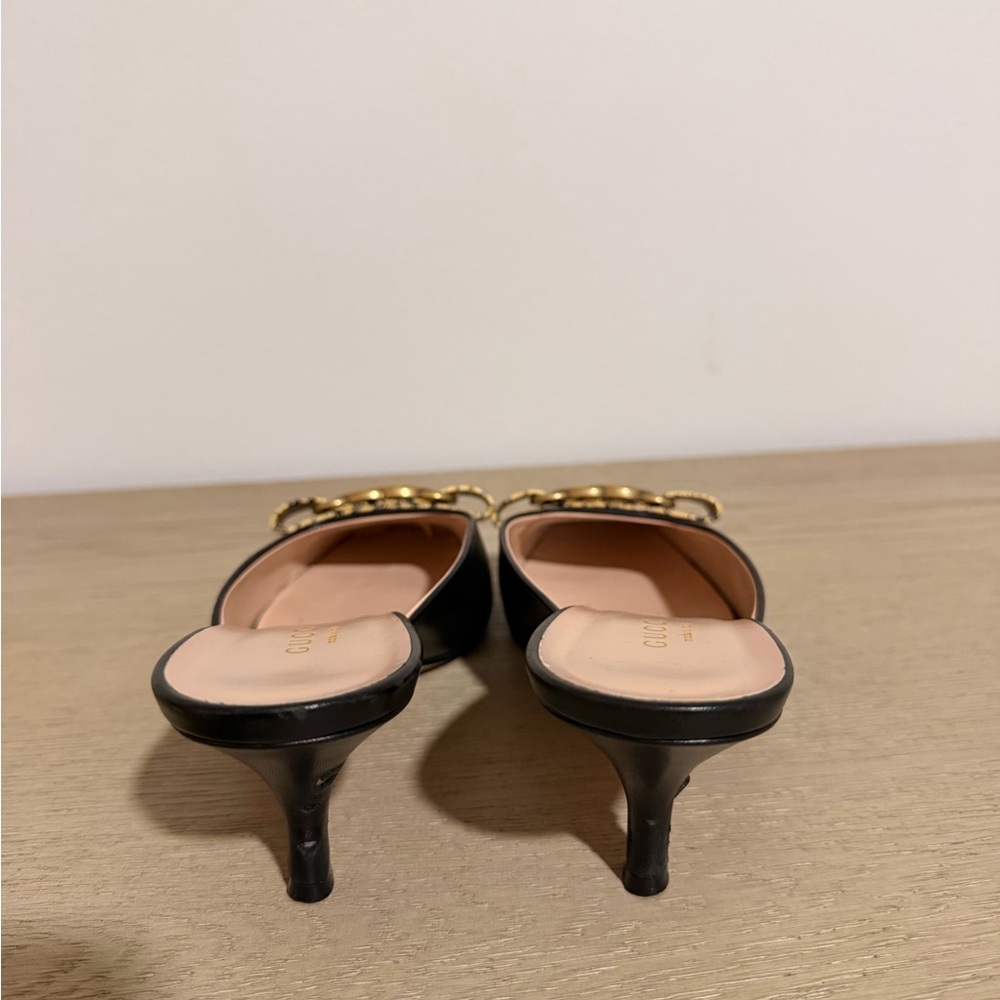 Gucci Black and Python print Mules - image 5